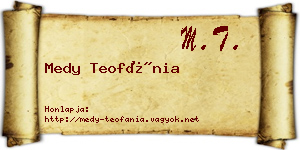 Medy Teofánia névjegykártya